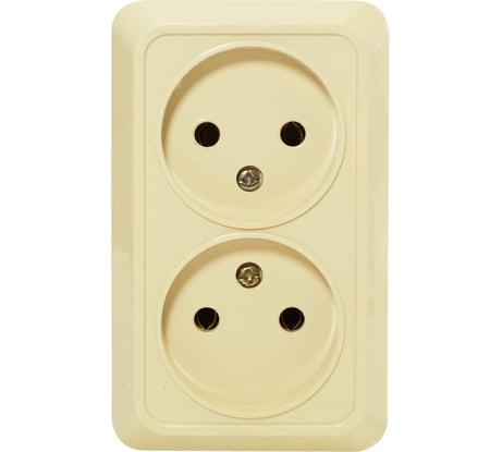 Розетка Jilion 2 гнезда без заземления бежевый 9533445