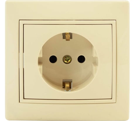 Розетка Jilion 1 гнездо с заземлением бежевый 9533161