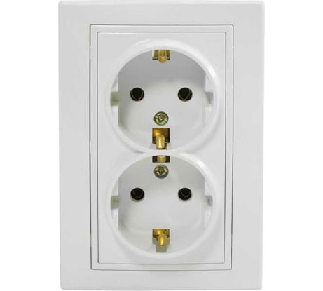 Розетка Jilion 2 гнезда с заземлением белый 9533180