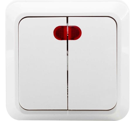 Двухклавишный выключатель Jilion с подсветкой белый 9533416