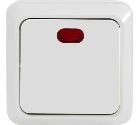 Одноклавишный выключатель Jilion с подсветкой белый 9533404