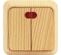 Двухклавишный выключатель Jilion с подсветкой дуб 9533468