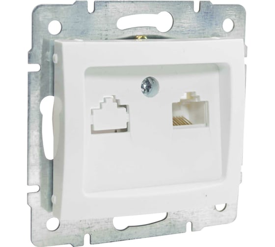 Интернет розетка Jilion RJ45 белый 9533192