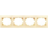 Рамка для розеток/выключателей Jilion 4 гнезда бежевый 9533113