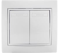 Двухклавишный выключатель Jilion белый 9533136