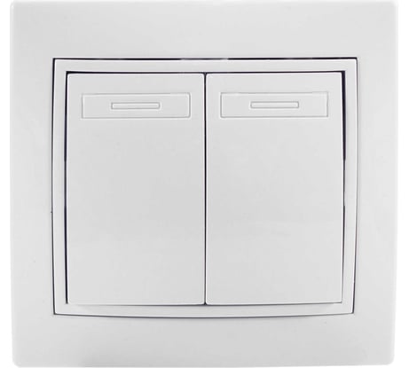 Двухклавишный выключатель Jilion белый 9533136