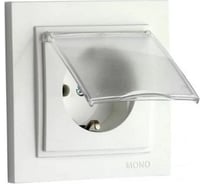 Розетка MONO ELECTRIC Despına с заземлением, с крышкой (керамика) Белая 102-190008-118