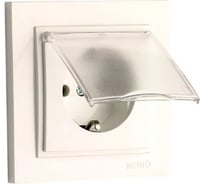 Розетка MONO ELECTRIC Despına с заземлением, с крышкой (керамика) Слоновая Кость 102-010008-118