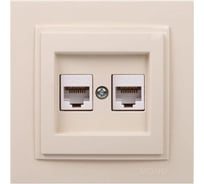 Розетка компьютерная 2-местная MONO ELECTRIC Despına (2хRj45 Cat 6) Кремовая 102-170005-126