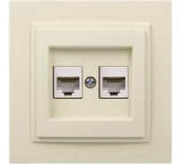 Розетка компьютерная 2-местная MONO ELECTRIC Despına (2хRj45 Cat 6) Слоновая Кость 102-010005-126