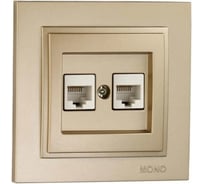 Розетка компьютерная 2-местная MONO ELECTRIC Despina (2хRj45 Cat 6) Титан 102-222205-126