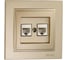Розетка компьютерная 2-местная MONO ELECTRIC Despina (2хRj45 Cat 6) Титан 102-222205-126 1