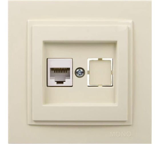 Розетка MONO ELECTRIC Despına Компьютерное гнездо Слоновая Кость 102-010005-150 1