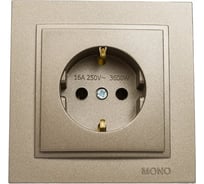 Розетка MONO ELECTRIC Despına с заземлением, (керамика) Бронза 102-232308-117