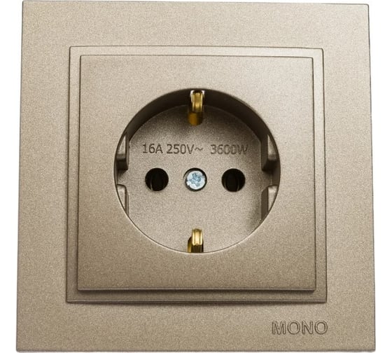 Розетка MONO ELECTRIC Despına с заземлением, с защитой для детей, Бронза 102-232321-119 1
