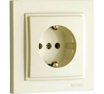 Розетка MONO ELECTRIC Despına с заземлением, с защитой для детей, Кремовая 102-170021-119
