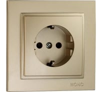 Розетка MONO ELECTRIC Despina с заземлением, (керамика) Титан 102-222208-117