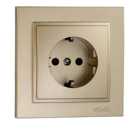 Розетка MONO ELECTRIC Despina с заземлением, (керамика) Титан 102-222208-117 1