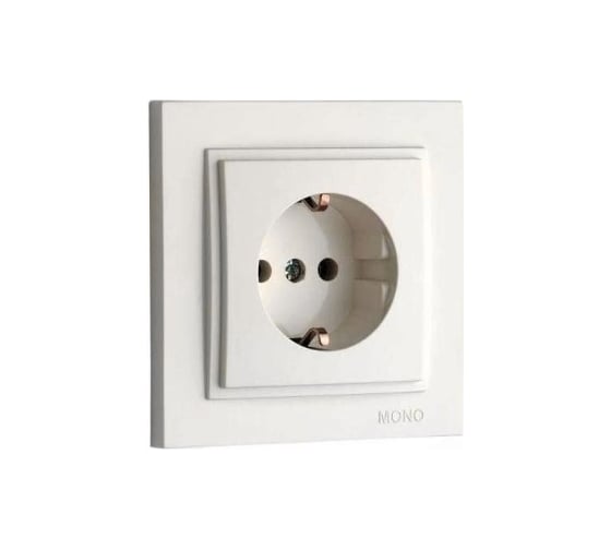 Розетка MONO ELECTRIC Despına с заземлением, с защитой для детей, Слоновая Кость 102-010021-119
