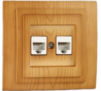 Розетка компьютерная 2-местная MONO ELECTRIC Larıssa (2хRj45 Cat 6) Дуб 103-313105-126