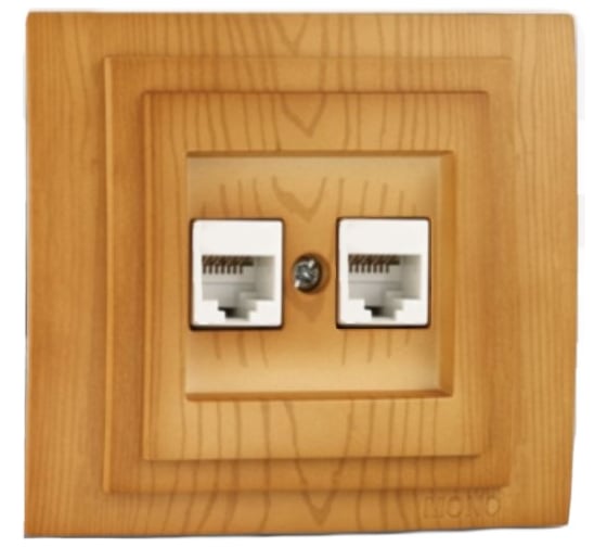 Розетка компьютерная 2-местная MONO ELECTRIC Larıssa (2хRj45 Cat 6) Дуб 103-313105-126 1