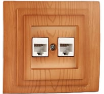 Розетка компьютерная 2-местная MONO ELECTRIC Larıssa (2хRj45 Cat 6) Черешня 103-303005-126