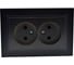 2-я розетка MONO ELECTRIC Despına без заземления, керамика, Графит 102-202011-121 1
