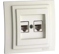 Розетка компьютерная+телефонная MONO ELECTRIC Larıssa Цифровая (Rj45 Cat 6, Rj11 Cat3) Белая 103-191905-132