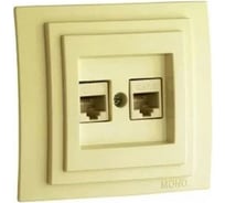 Розетка компьютерная+телефонная MONO ELECTRIC Larıssa Цифровая (Rj45 Cat 6, Rj11 Cat3) Кремовая 103-171705-132