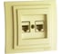 Розетка компьютерная+телефонная MONO ELECTRIC Larıssa Цифровая (Rj45 Cat 6, Rj11 Cat3) Кремовая 103-171705-132 1