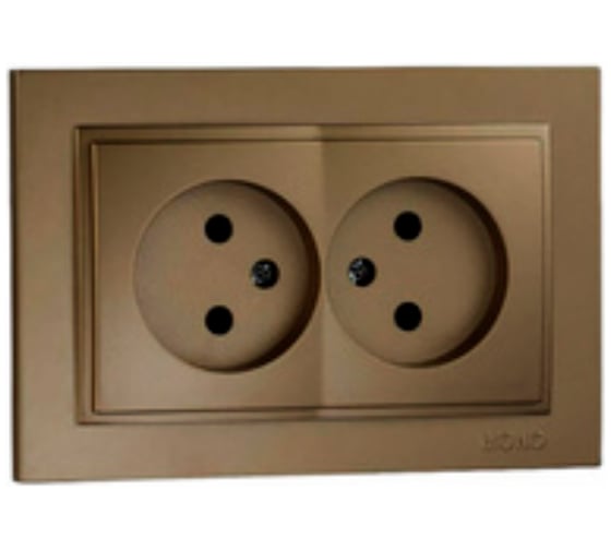 2-я розетка MONO ELECTRIC Despına без заземления, керамика,Бронза 102-232311-121
