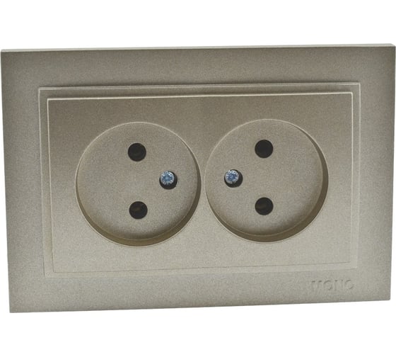 2-я розетка MONO ELECTRIC Despına с заземлением, керамика, Бронза 102-232310-120 1
