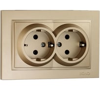 2-я розетка MONO ELECTRIC Despına с заземлением, керамика, Титан 102-222210-120