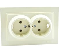 2-я розетка MONO ELECTRIC Despına с заземлением, керамика, Кремовая 102-170010-120