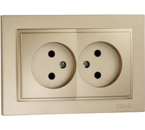 2-я розетка MONO ELECTRIC Despına без заземления, керамика, Титан 102-222211-121
