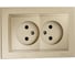 2-я розетка MONO ELECTRIC Despına без заземления, керамика, Титан 102-222211-121 1