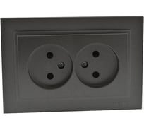 2-я розетка MONO ELECTRIC Despına с заземлением, керамика, Графит 102-202010-120