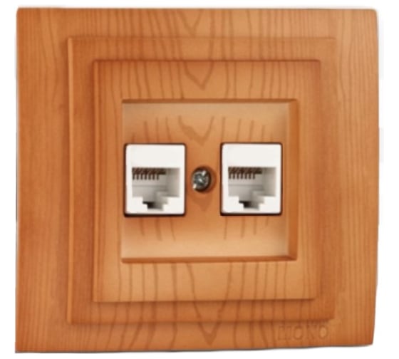 Розетка компьютерная+телефонная MONO ELECTRIC Larıssa Цифровая (Rj45 Cat 6, Rj11 Cat3) Черешня 103-303005-132 1