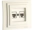 Розетка компьютерная 2-местная MONO ELECTRIC Larıssa (2хRj45 Cat 6) Слоновая Кость 103-010105-126 1