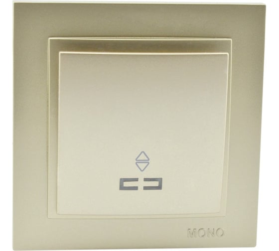 1-клавишный проходной выключатель с подсветкой MONO ELECTRIC Despına Титан 102-222225-110 1