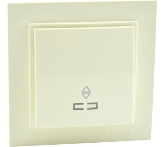 1-клавишный проходной выключатель с подсветкой MONO ELECTRIC Despına Кремовый 102-170025-110 1