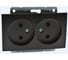 Механизм 2-ой розетки MONO ELECTRIC L / D без заземления, керамика, Графит 500-002011-121 1