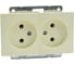 Механизм 2-ой розетки MONO ELECTRIC L / D без заземления, керамика, Серебро 500-002111-121 1