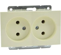 Механизм 2-ой розетки MONO ELECTRIC L / D без заземления, керамика, Титан 500-002211-121