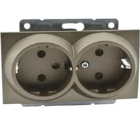 Механизм 2-ой розетки MONO ELECTRIC L / D с заземлением, керамика, Бронза 500-002310-120