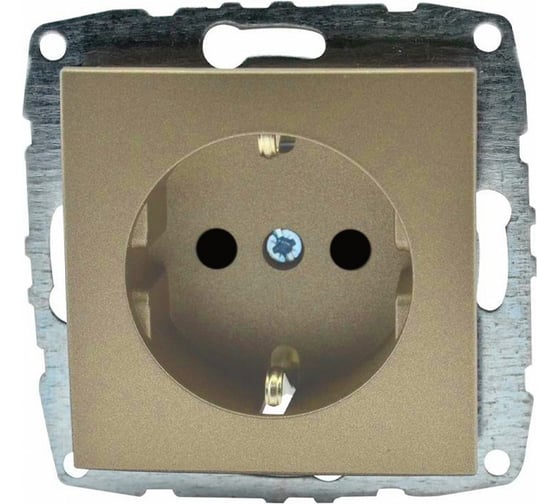 Механизм розетки MONO ELECTRIC L / D с заземлением, керамика, Титан 500-002208-117 1