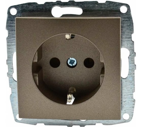 Механизм розетки MONO ELECTRIC L / D с заземлением, керамика, Бронза 500-002308-117 1