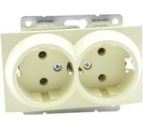 Механизм 2-ой розетки MONO ELECTRIC L / D с заземлением, керамика, Графит 500-002010-120