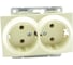 Механизм 2-ой розетки MONO ELECTRIC L / D с заземлением, керамика, Графит 500-002010-120 1