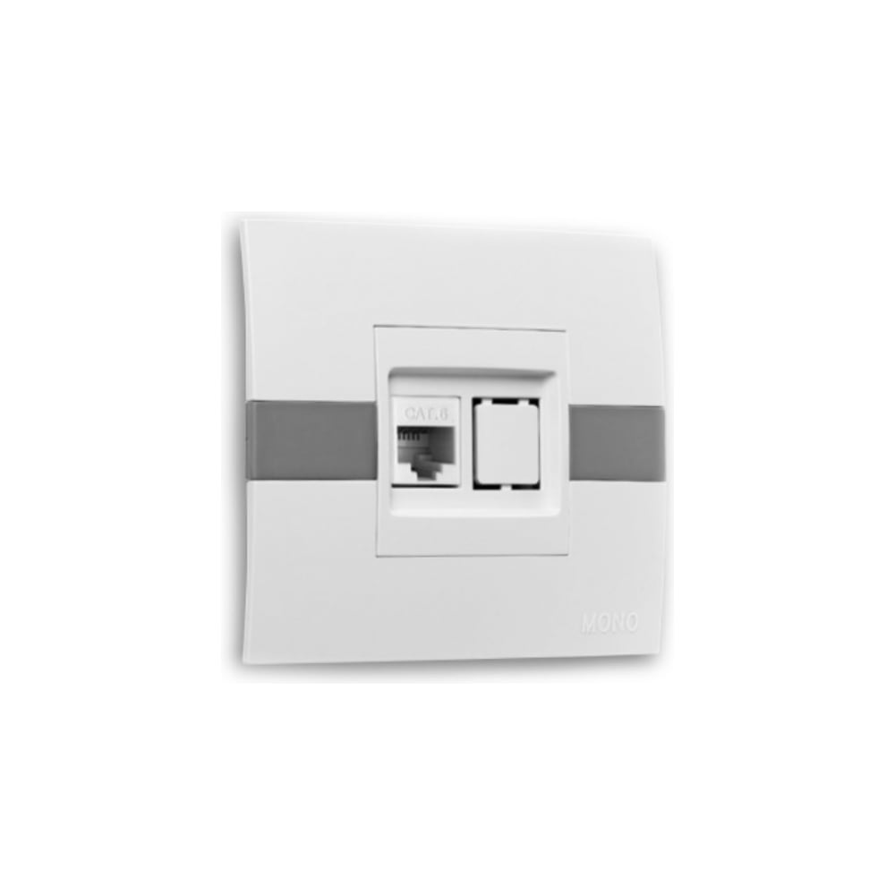 Розетка компьютерная MONO ELECTRIC Eco (Rj45 Cat 6) Белый/Серый 101 ...